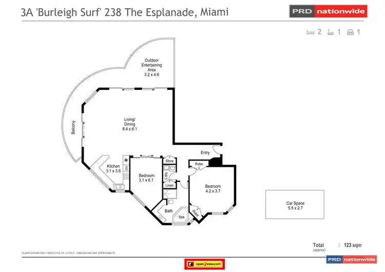 Floorplan of Homely unit listing, 3A/238 The Esplanade, Miami QLD 4220
