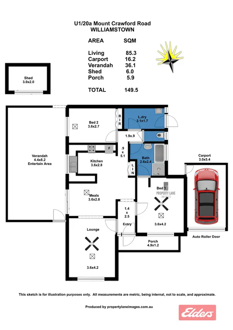Floorplan of Homely unit listing, Unit 1, 20A Mount Crawford Road, Williamstown SA 5351