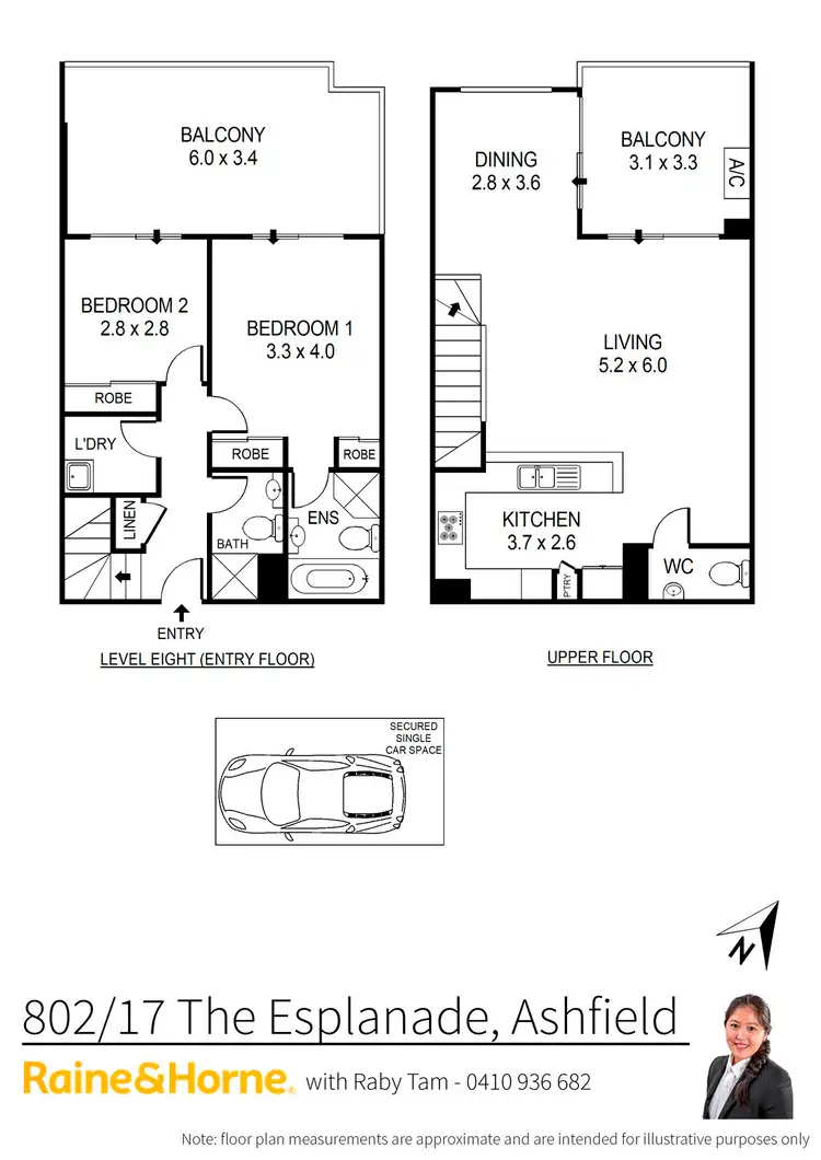 Floorplan of Homely apartment listing, 802/17-20 The Esplanade, Ashfield NSW 2131