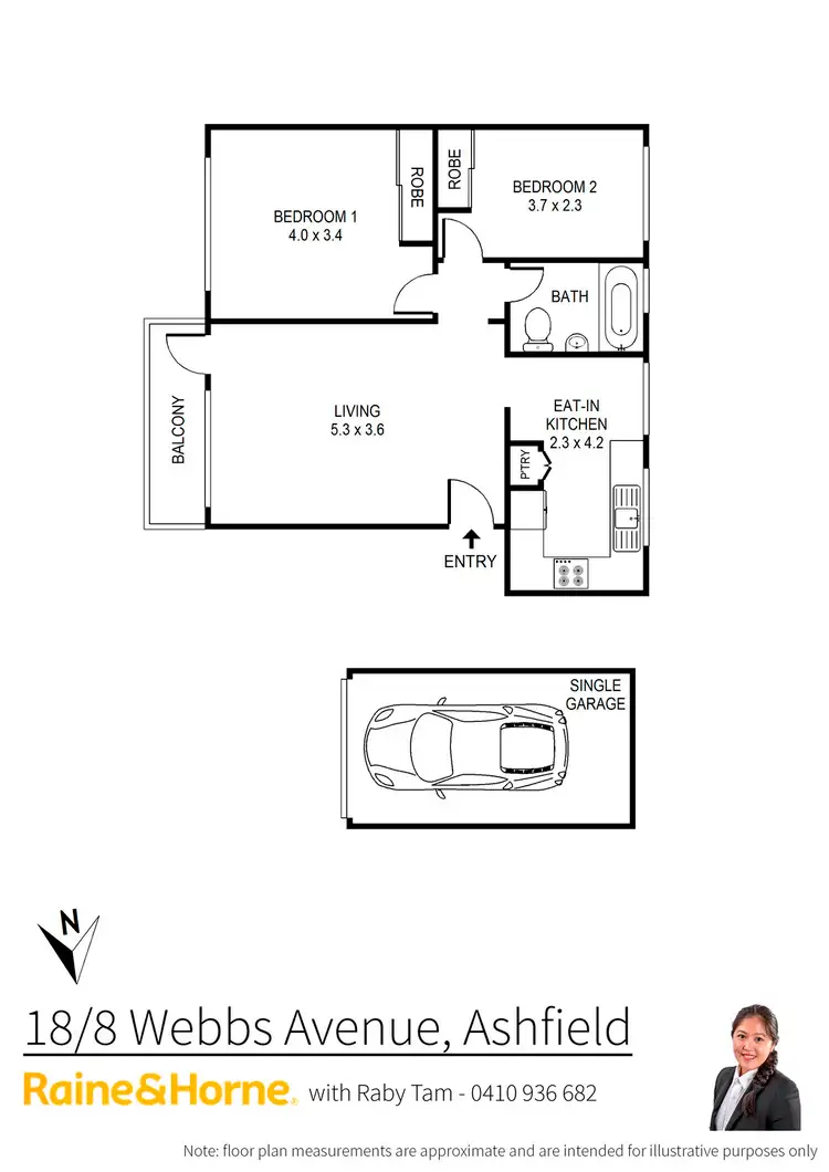Floorplan of Homely unit listing, 18/8 Webbs Avenue, Ashfield NSW 2131