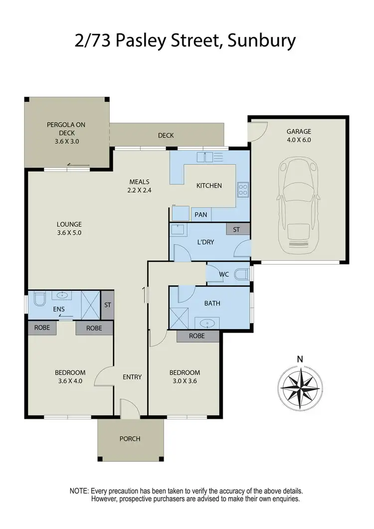 Floorplan of Homely unit listing, Unit 2/73 Pasley Street, Sunbury VIC 3429