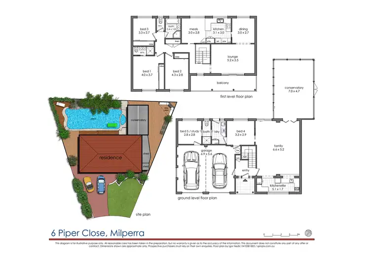 Floorplan of Homely house listing, 6 Piper Close, Milperra NSW 2214