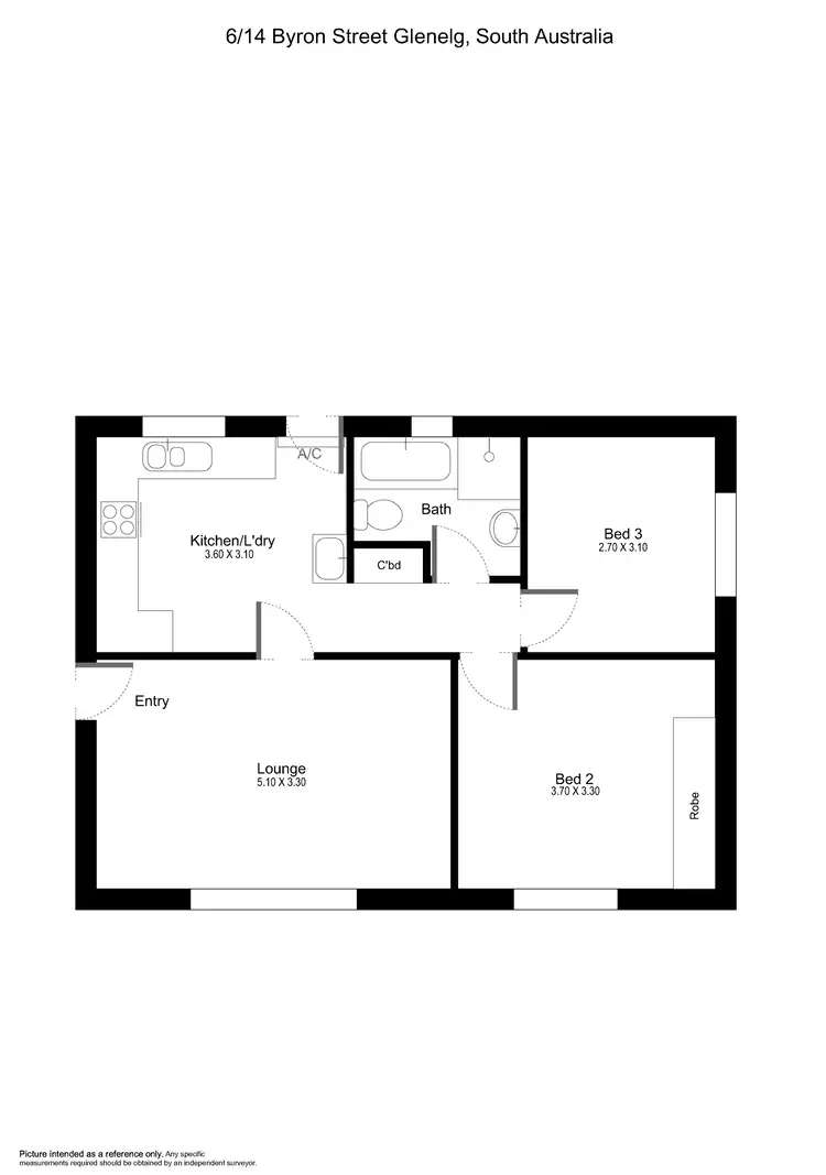 Floorplan of Homely unit listing, 6/14 Byron Street, Glenelg SA 5045