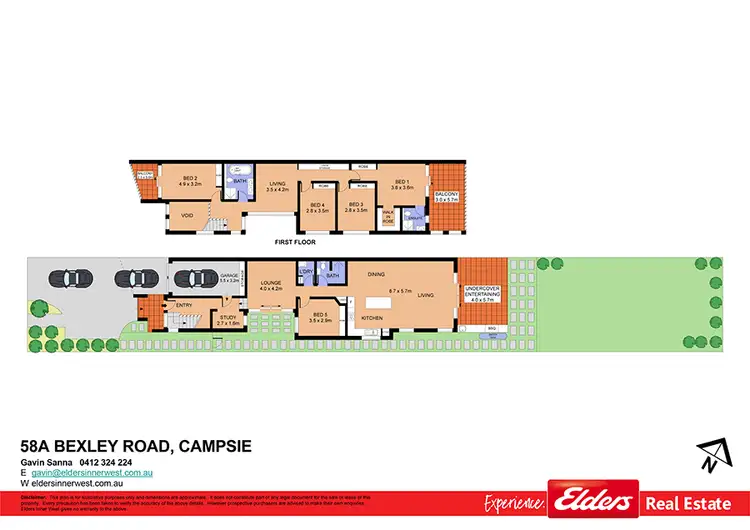 Floorplan of Homely semi-detached listing, 58A Bexley Road, Campsie NSW 2194