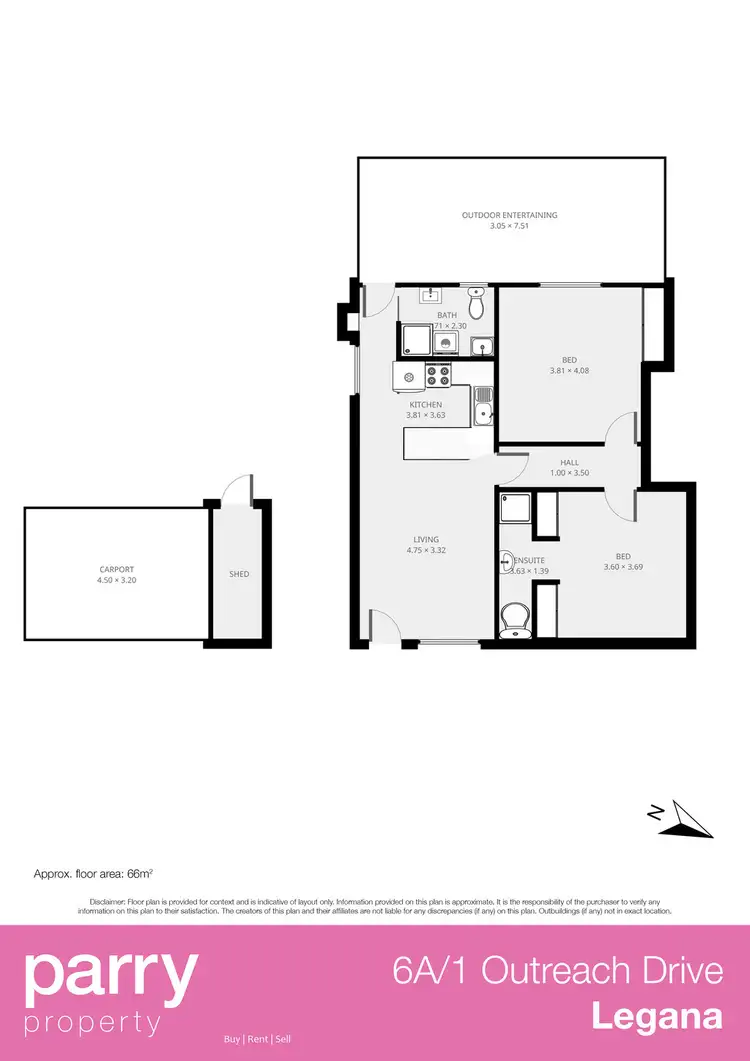 Floorplan of Homely unit listing, Unit 6A 1 Outreach Drive, Legana TAS 7277