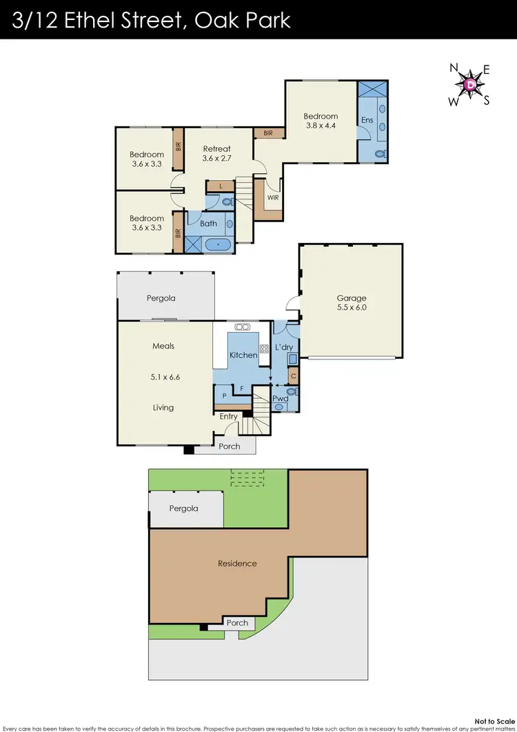 Floorplan of Homely townhouse listing, 3/12 Ethel Street, Oak Park VIC 3046