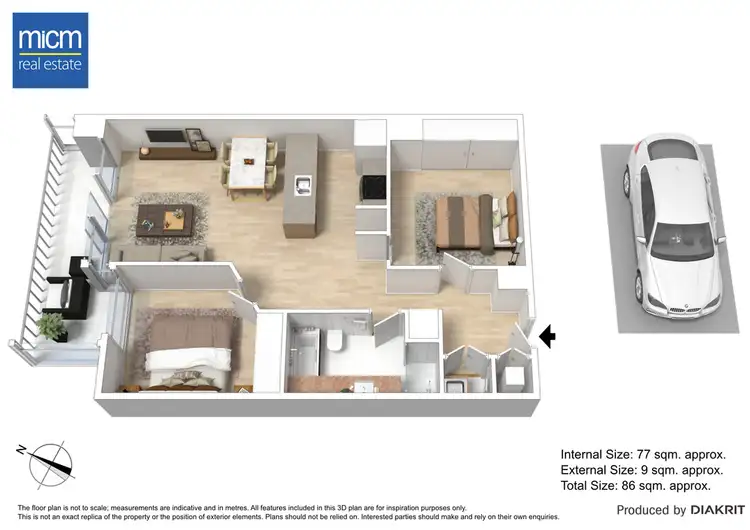 Floorplan of Homely apartment listing, 1605/80 Clarendon Street, Southbank VIC 3006