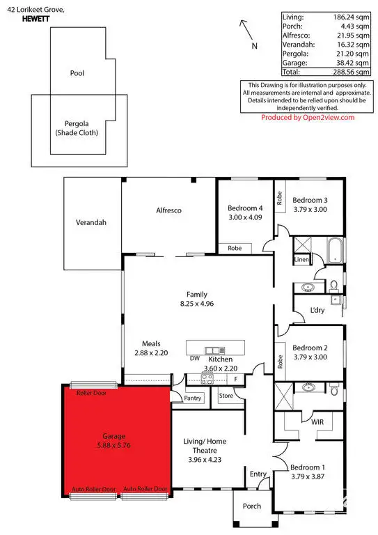 Floorplan of Homely house listing, 42 Lorikeet Grove, Hewett SA 5118
