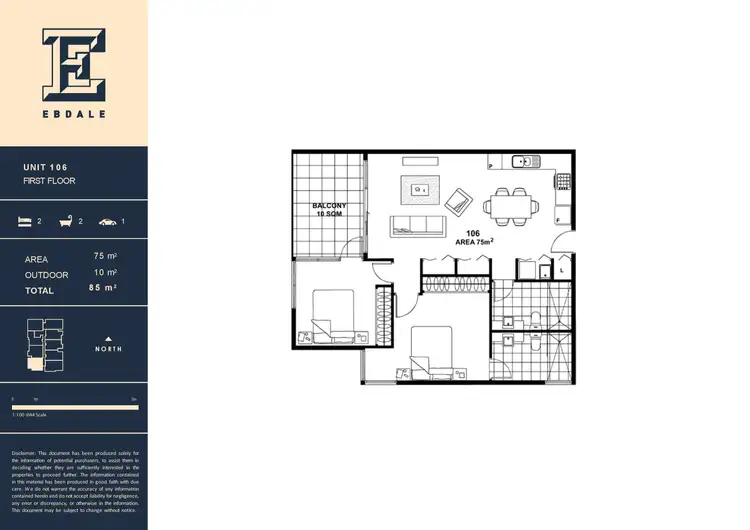 Floorplan of Homely apartment listing, 106/15-17 Ebdale Street, Frankston VIC 3199