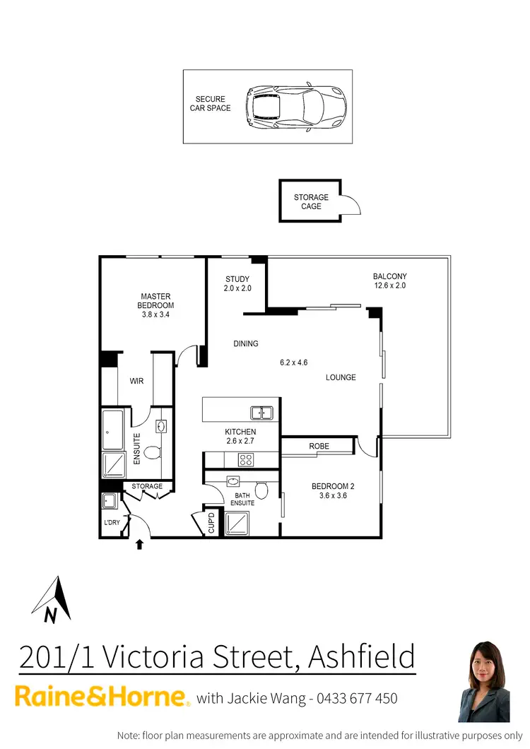 Floorplan of Homely apartment listing, 201/1 Victoria Street, Ashfield NSW 2131