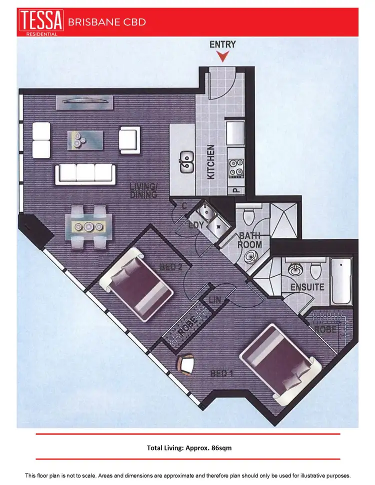 Floorplan of Homely apartment listing, 3601/43 Herschel Street, Brisbane City QLD 4000