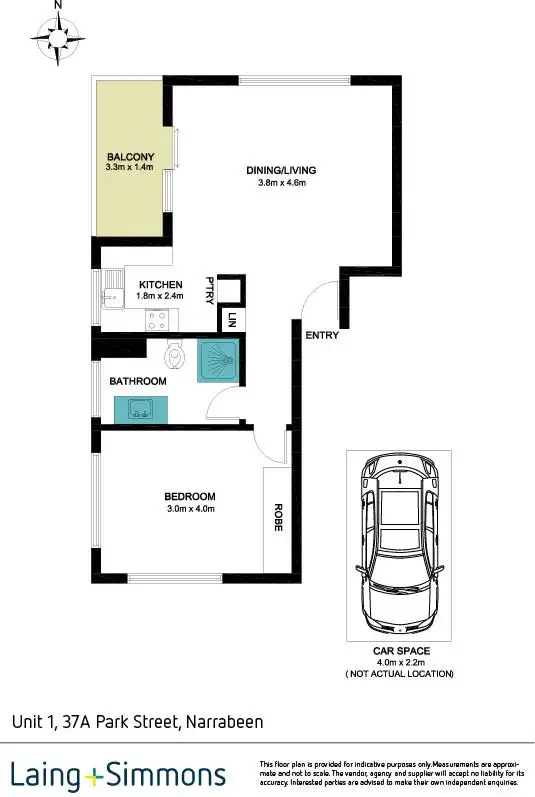 Floorplan of Homely apartment listing, 1/37A Park Street, Narrabeen NSW 2101