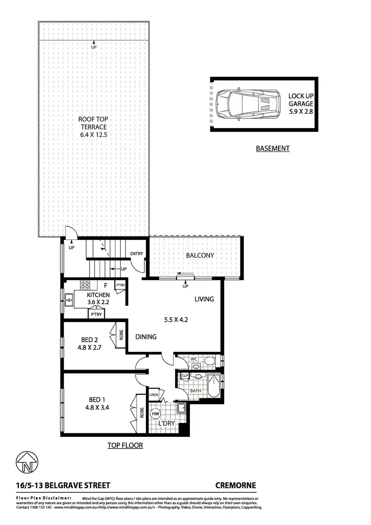 Floorplan of Homely unit listing, 16/5-13 Belgrave Street, Cremorne NSW 2090