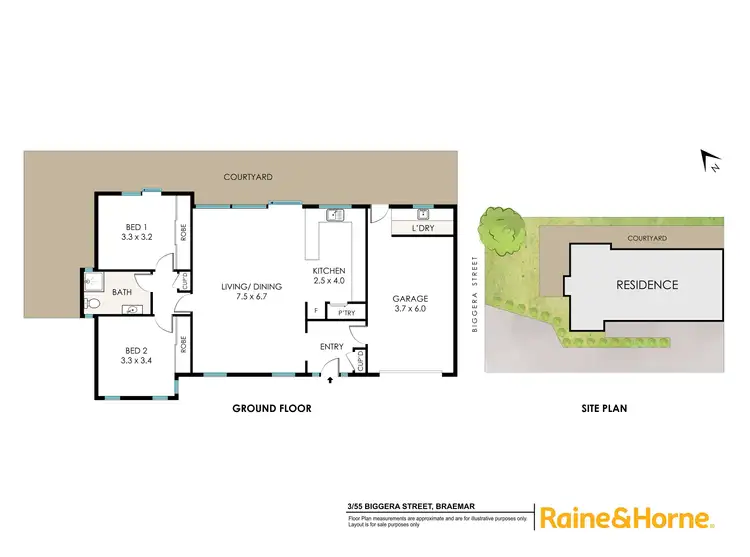 Floorplan of Homely townhouse listing, 3/55 Biggera Street, Braemar NSW 2575