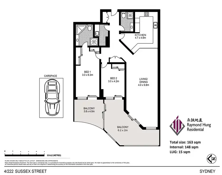 Floorplan of Homely apartment listing, 4/222-228 Sussex Street, Sydney NSW 2000
