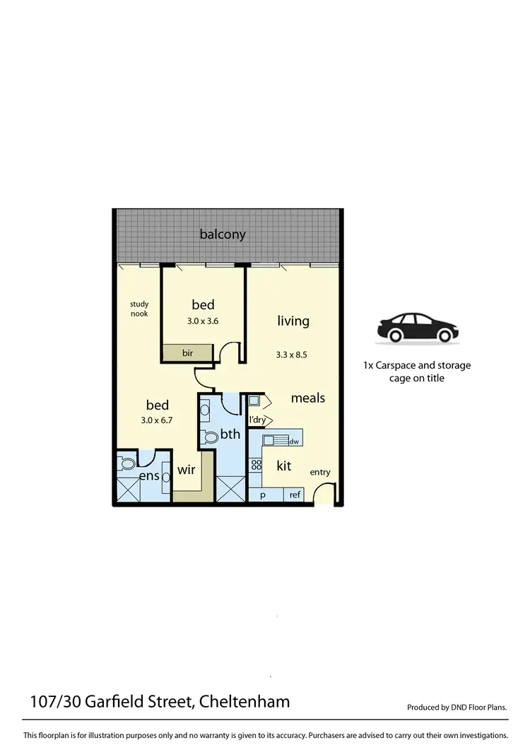 Floorplan of Homely apartment listing, 107/30 Garfield Street, Cheltenham VIC 3192