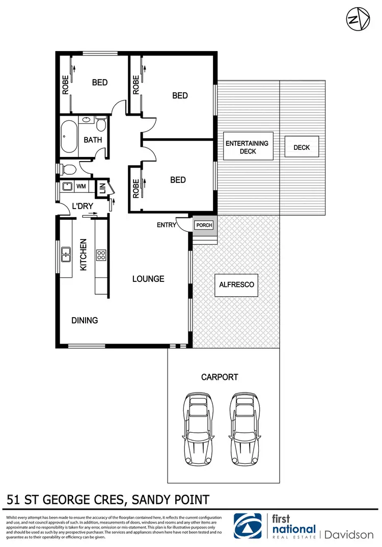 Floorplan of Homely house listing, 51 ST GEORGE CRESCENT, Sandy Point NSW 2172
