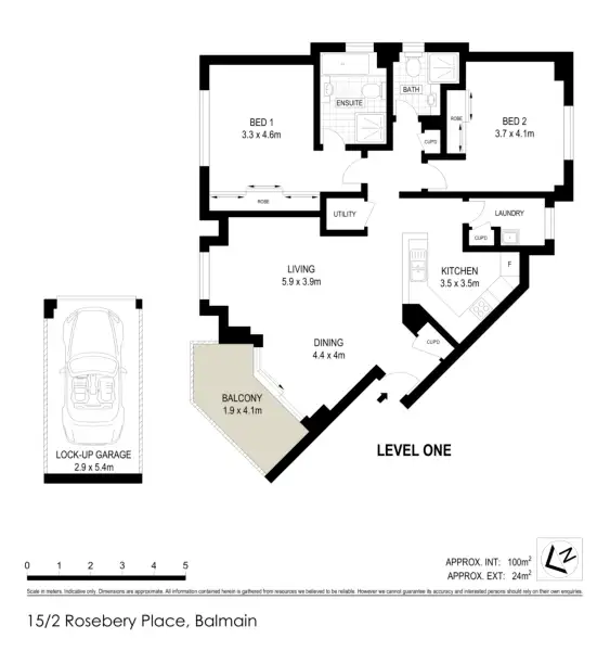 Floorplan of Homely apartment listing, 15/2 Rosebery Place, Balmain NSW 2041