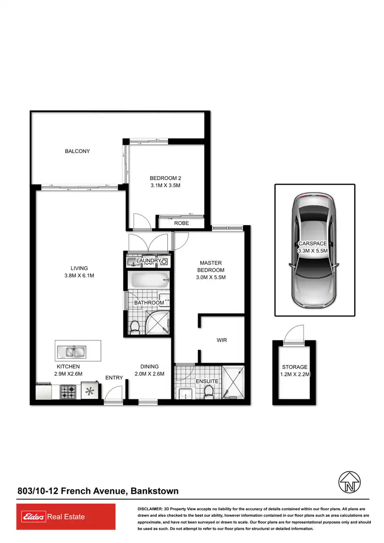 Floorplan of Homely unit listing, 803/10 French Avenue, Bankstown NSW 2200