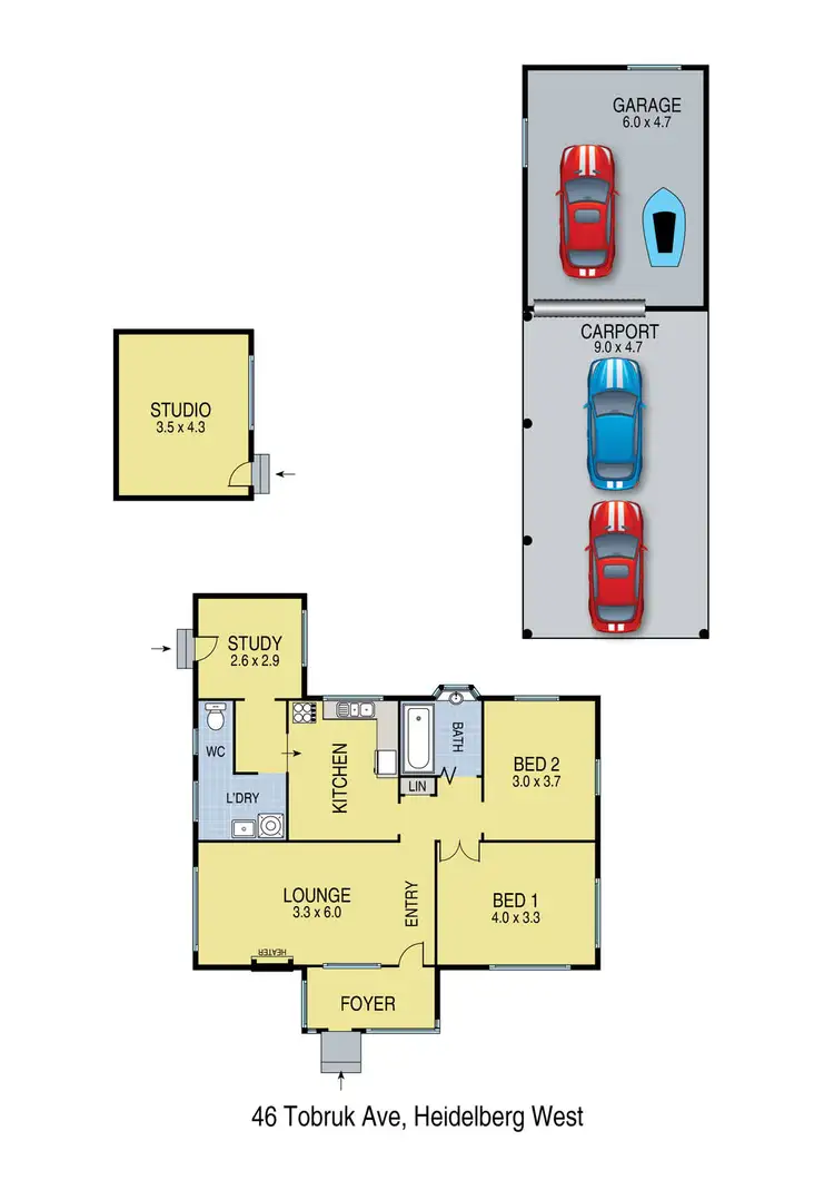 Floorplan of Homely other listing, 46 Tobruk Avenue, Heidelberg West VIC 3081