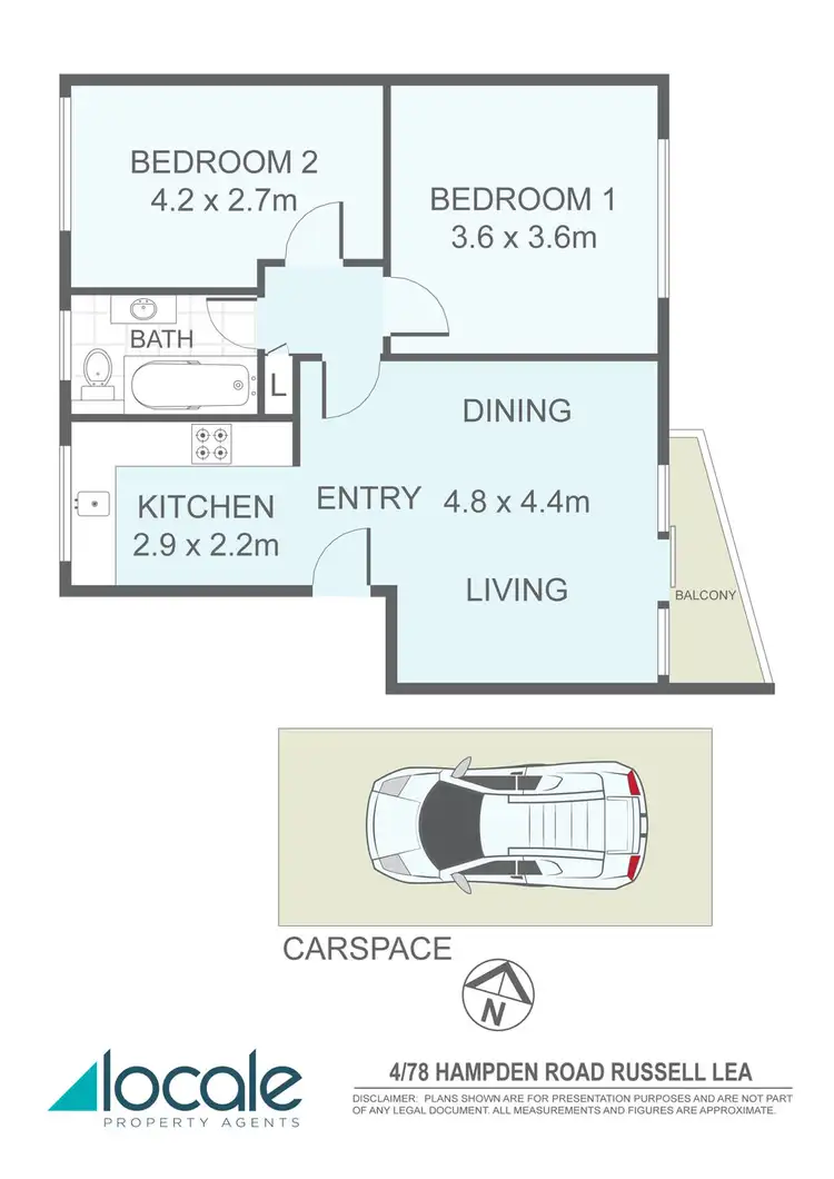 Floorplan of Homely unit listing, 4/78 Hampden Road, Russell Lea NSW 2046