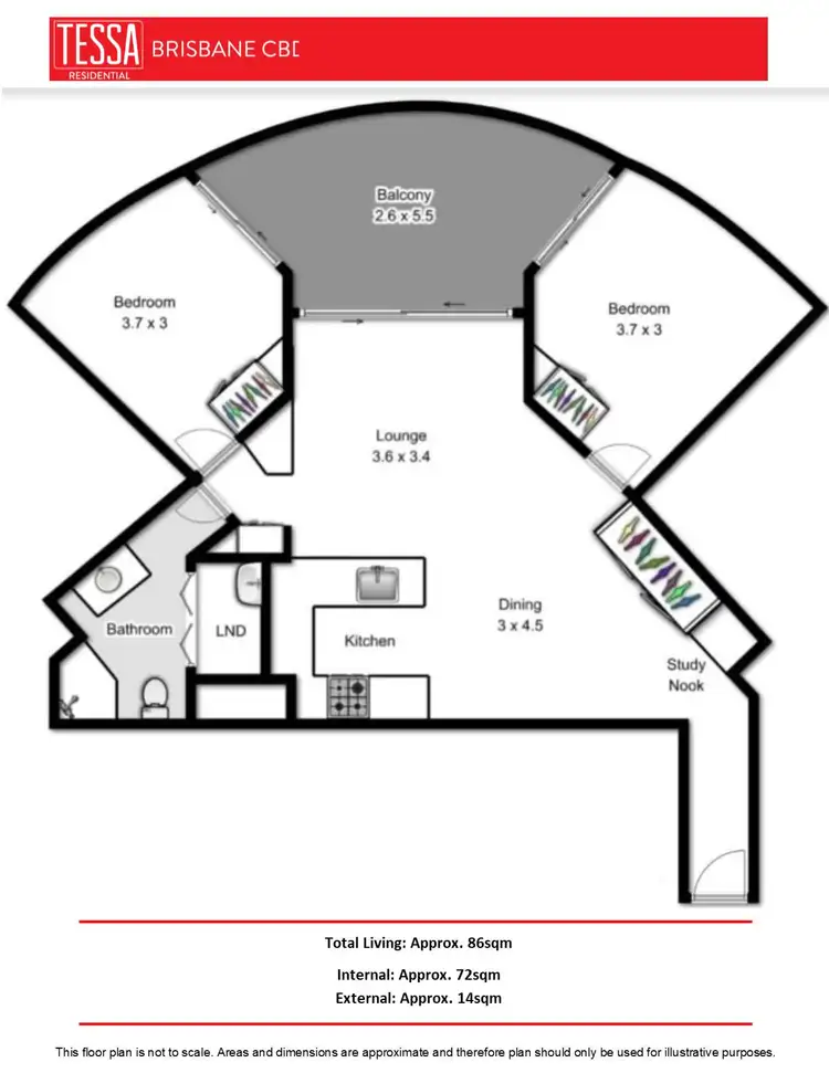 Floorplan of Homely apartment listing, 398/420 Queen Street, Brisbane City QLD 4000