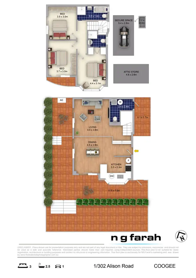 Floorplan of Homely townhouse listing, 1/302 Alison Road, Coogee NSW 2034