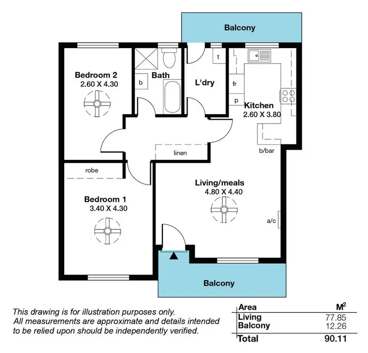 Floorplan of Homely unit listing, 7/88 Tusmore Avenue, Tusmore SA 5065