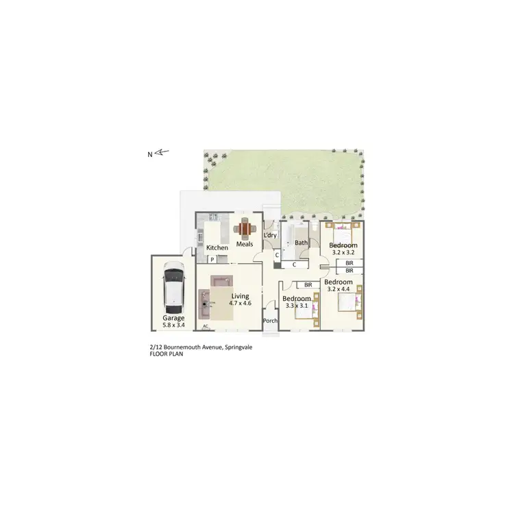 Floorplan of Homely unit listing, 2/12 Bournemouth Avenue, Springvale VIC 3171