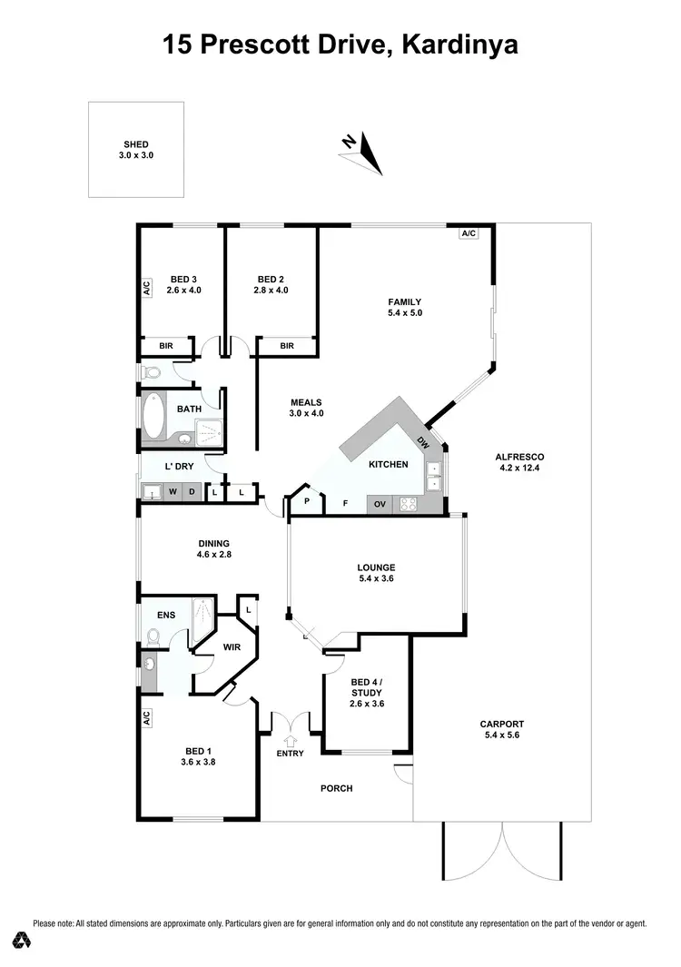 Floorplan of Homely house listing, 15 Prescott Drive, Kardinya WA 6163