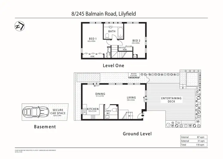 Floorplan of Homely townhouse listing, 8/245 Balmain Road, Lilyfield NSW 2040