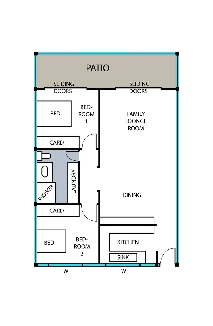 Floorplan of Homely unit listing, 2/1 Blake Street (Cascades), Port Douglas QLD 4877