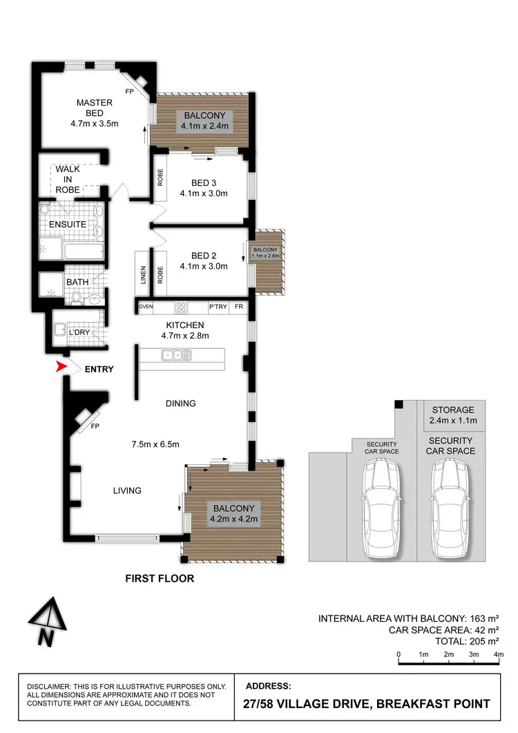 Floorplan of Homely apartment listing, 27/58 VILLAGE DRIVE, Breakfast Point NSW 2137