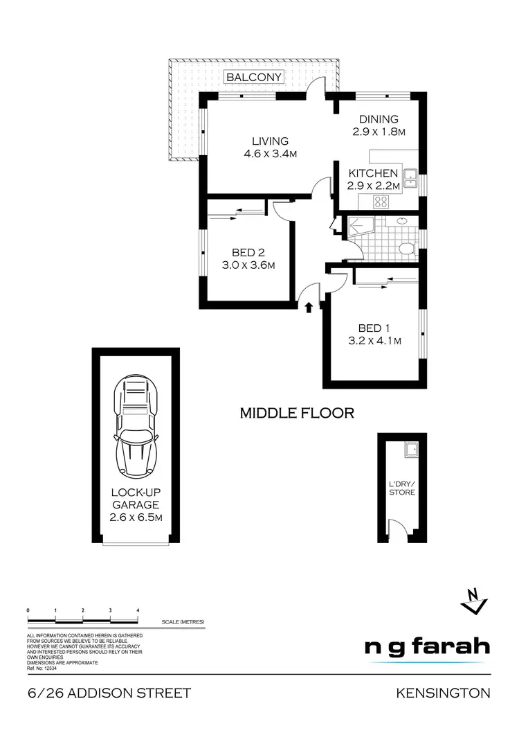 Floorplan of Homely apartment listing, 6/26 Addison Street, Kensington NSW 2033