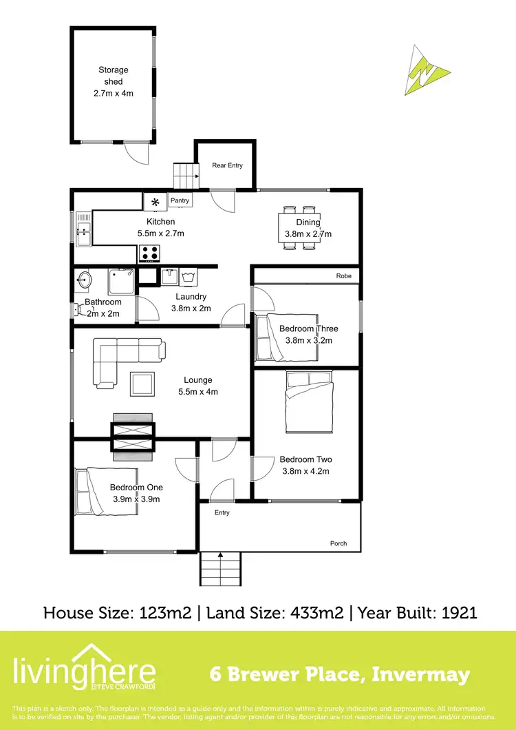 Floorplan of Homely house listing, 6 Brewer Place, Invermay TAS 7248