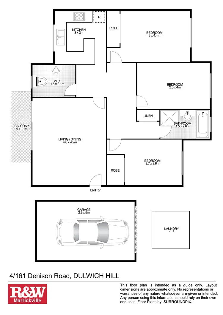 Floorplan of Homely unit listing, 4/161 Denison Road, Dulwich Hill NSW 2203