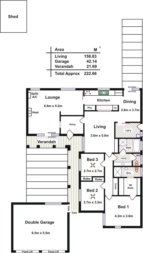 Floorplan of Homely house listing, 15 Theodore Street, Evanston Park SA 5116