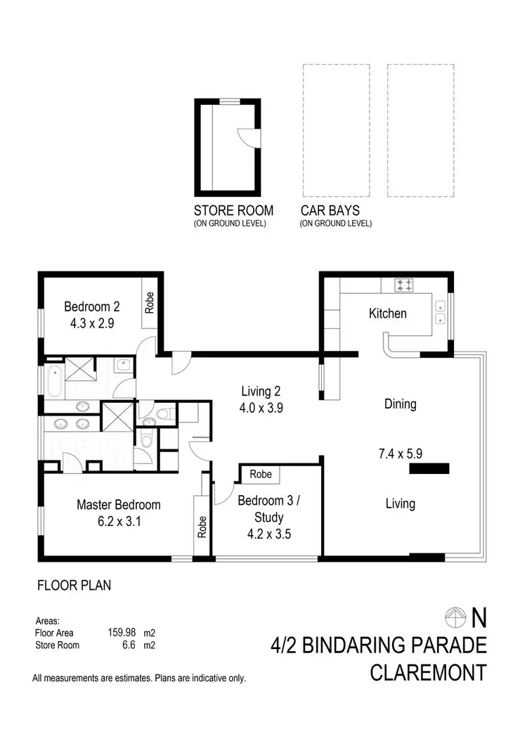 Floorplan of Homely house listing, 4/2 Bindaring Parade, Claremont WA 6010