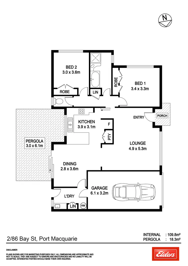 Floorplan of Homely villa listing, 2/86 Bay Street, Port Macquarie NSW 2444