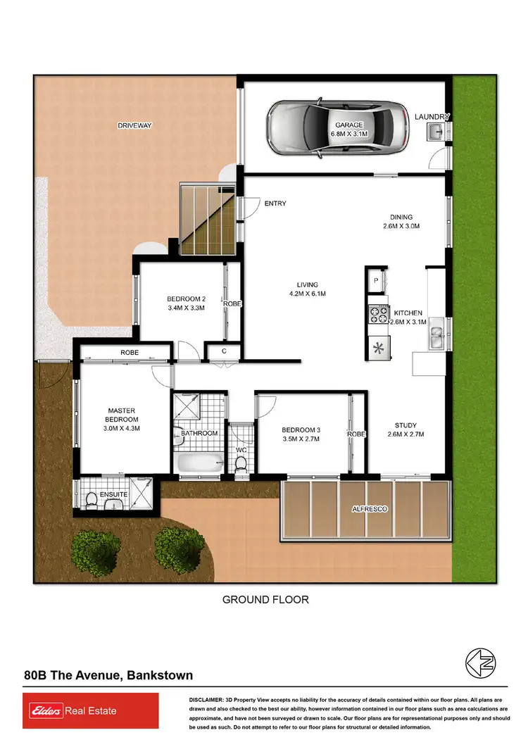 Floorplan of Homely semi-detached listing, 80b The Avenue, Bankstown NSW 2200