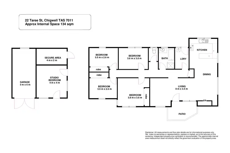 Floorplan of Homely house listing, 22 Taree Street, Chigwell TAS 7011