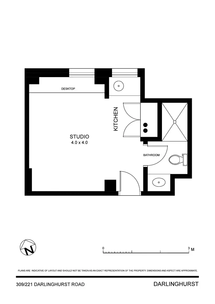 Floorplan of Homely studio listing, 309/221-223 Darlinghurst Road, Darlinghurst NSW 2010