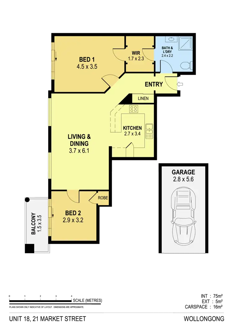 Floorplan of Homely apartment listing, 18/21 Market Street, Wollongong NSW 2500