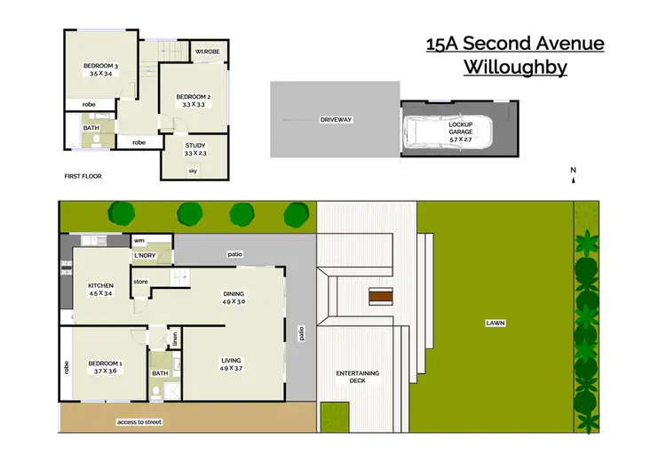 Floorplan of Homely semi-detached listing, 15A Second Avenue, Willoughby NSW 2068