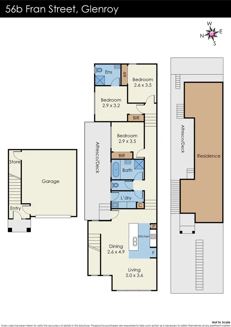 Floorplan of Homely townhouse listing, 56B Fran Street, Glenroy VIC 3046