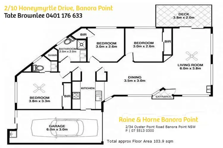 Floorplan of Homely semi-detached listing, 2/10 Honeymyrtle Drive, Banora Point NSW 2486