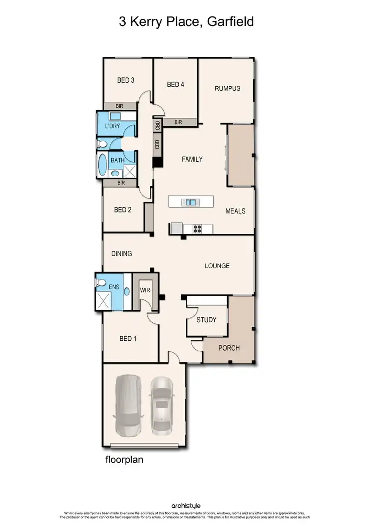 Floorplan of Homely house listing, 3 Kerry Place, Garfield VIC 3814