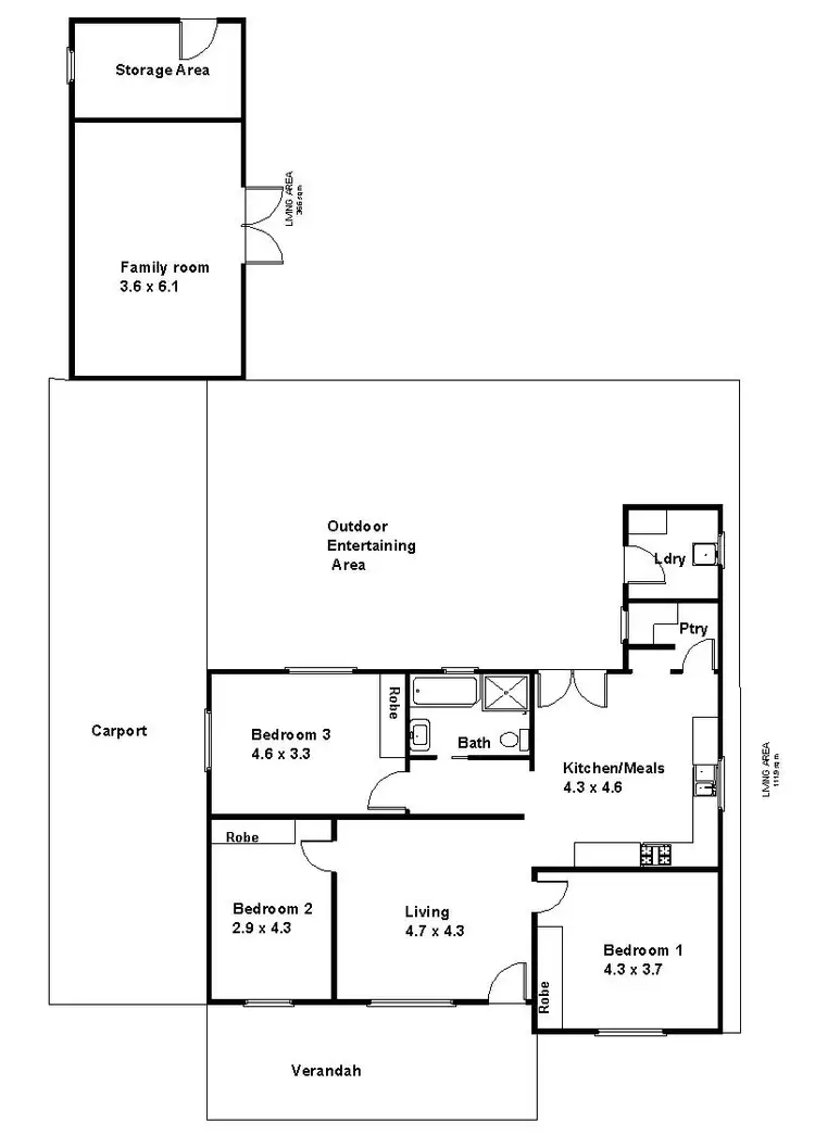 Floorplan of Homely house listing, 43 Wodonga Avenue, Loxton SA 5333