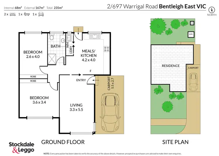 Floorplan of Homely unit listing, 2/697 Warrigal Road, Bentleigh East VIC 3165