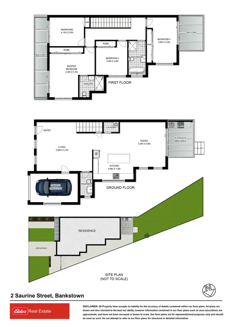 Floorplan of Homely semi-detached listing, 2a Saurine Street, Bankstown NSW 2200